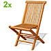 Teck Set Di 2 Sedie Da Giardino Pieghevoli In Teak Oliato - Foto miniatura 2