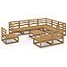 Set Divani Da Giardino 10 Pz Marrone Miele In Massello Di Pino - Foto miniatura 2