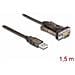 62646 Cavo Seriale Nero 1,5 M Usb Tipo A Db-9 - Foto miniatura 3