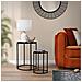 Set Di 2 Tavolini Da Caffè Rotondi 30 X 40,5 / 40 X 50,5 Cm Neri Struttura In Metallo / Piano Effetto Marmo Nero Tavoli Bassi D'appoggio Da Salotto Soggiorno Lounge Divano Design Moderno - Foto miniatura 2
