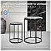 Set Di 2 Tavolini Da Caffè Rotondi 30 X 40,5 / 40 X 50,5 Cm Neri Struttura In Metallo / Piano Effetto Marmo Nero Tavoli Bassi D'appoggio Da Salotto Soggiorno Lounge Divano Design Moderno - Foto miniatura 4