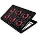 Laptop cooling pad 6 backlit fans 2000 RPM COS-01 base di raffreddamento per laptop 43,9 cm (17.3") Nero, Rosso - Foto miniatura 1