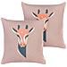 Set Di 2 Cuscini Candelabra 45 X 45 Cm Rosa Trama Animale - Foto miniatura 7