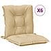 Cuscini Sedia Schiena Bassa 6 Pz Beige Mélange 100x50x7 Tessuto - Foto miniatura 2