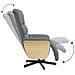 Poltrona Reclinante Massaggio Poggiapiedi Grigio Chiaro Tessuto - Foto miniatura 2