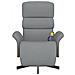 Poltrona Reclinante Massaggio Poggiapiedi Grigio Chiaro Tessuto - Foto miniatura 4