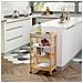 Carrello da Cucina a 4 Livelli in MDF e Legno di Pino con 4 Ruote Girevoli, 40x30x76 cm, Bianco e Marrone - Foto miniatura 2
