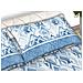 Completo Lenzuola Letto 100% Cotone Made Italy Disegno Rombo Cn Matrimoniale Azzurro - Foto miniatura 3
