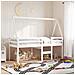 Letto A Soppalco Con Tetto Bianco 90x200 Cm In Legno Di Pino - Foto miniatura 1