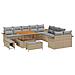 Set divani giardino  13 pezzi con cuscini Beige Polyrattan Acacia, Divano giardino  2 posti con cuscini Beige Polyrattan, Set pranzo giardino  3 pezzi con cuscini Beige Polyrattan Acacia - Foto miniatura 1