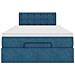 Pouf Letto con Materasso Blu Scuro 120x190 cm Velluto - Foto miniatura 7
