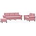 Set di Divani 3 pz con Cuscini rosa in Velluto - Foto miniatura 1