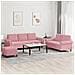 Set di Divani 3 pz con Cuscini rosa in Velluto - Foto miniatura 2