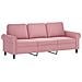 Set di Divani 3 pz con Cuscini rosa in Velluto - Foto miniatura 4