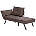 Chaise Longue Versione Sinistra Rocamadour Tessuto Marrone - Foto miniatura 4