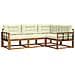 Set di divani da esterno con cuscino 4 pcs Naturale e Crema - Foto miniatura 1