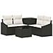 Set di divani 6 pz Nero e Bianco Crema - Foto miniatura 1