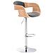 Sgabello rétro Kingston con Braccioli - Sgabello Bar Girevole 360° in Tessuto e Legno I Sgabello Alto Bancone Regolabile 63 - 77 cm Natura / Grigio Chiaro - Foto miniatura 1