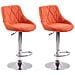 2X Sgabelli Design Lazio in Tessuto - Sedie Cucina Girevoli e Regolabili (83-104 cm) con Poggiapiedi I Sgabelli Bar Imbottiti (2 Pezzi) Arancione - Foto miniatura 1