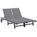 Sdraio da Giardino Grigia a 2 Posti con Cuscini Massello Acacia - Foto miniatura 1