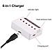 6 In 1 Usb Caricabatterie Litio Batteria Caricabatterie Universal Per Hubsan H107d Syma X5c Accessori Aerei Rc Elicottero Quadcopter - Foto miniatura 2