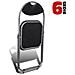 Set 6 Pezzi Sedie Imbottite Pieghevoli Colore Nero Struttura Silver Sedia Metal - Foto miniatura 4
