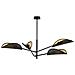 Lampada A Soffitto Vene - Nero, Oro - Acciaio Verniciato A Polvere, Tessuto - 102x51x102 Cm - Foto miniatura 2