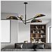 Lampada A Soffitto Vene - Nero, Oro - Acciaio Verniciato A Polvere, Tessuto - 102x51x102 Cm - Foto miniatura 5