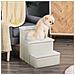 Scaletta per Cani a 3 Gradini con Vano Contenitore, Pieghevole e Lavabile, 40x54x48 cm, Bianco - Foto miniatura 5