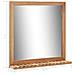 Specchio Da Bagno 60x12x62 Cm In Legno Massello Di Noce - Foto miniatura 7