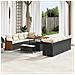 Set Divano da Giardino da 11 Pezzi con Cuscini Rattan Polivinilico Nero e Acacia,  Set da Pranzo da Giardino da 3 Pezzi con Cuscini Rattan Polivinilico Nero e Acacia - Foto miniatura 2