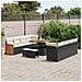Set Divano da Giardino da 11 Pezzi con Cuscini Rattan Polivinilico Nero e Acacia,  Set da Pranzo da Giardino da 3 Pezzi con Cuscini Rattan Polivinilico Nero e Acacia - Foto miniatura 3