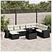 Set Divani da Giardino 9 pz con Cuscini Nero in Polyrattan - Foto miniatura 2