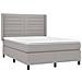Giroletto a Molle con Materasso Grigio Chiaro 140x200cm Tessuto - Foto miniatura 3