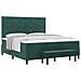 Letto con rete a molla con materasso e panca verde scuro 180x200 cm in velluto - Foto miniatura 1