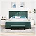 Letto con rete a molla con materasso e panca verde scuro 180x200 cm in velluto - Foto miniatura 5