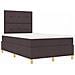 Letto a molle con materasso Marrone Scuro 120 x 190 cm Tessuto - Foto miniatura 6