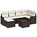 Set Divano da Giardino 7 pcs Marrone e bianco Poly Rattan - Foto miniatura 1