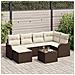 Set Divano da Giardino 7 pcs Marrone e bianco Poly Rattan - Foto miniatura 2