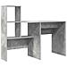 Scrivania con lo scaffale Grigio cemento 131.5 x 50 x 106.5 cm - Foto miniatura 1