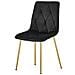 Sedia TYRA - Elegante design rivestito in velluto nero con gambe dorate - Foto miniatura 3