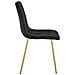 Sedia TYRA - Elegante design rivestito in velluto nero con gambe dorate - Foto miniatura 6