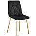 Sedia TYRA - Elegante design rivestito in velluto nero con gambe dorate - Foto miniatura 1