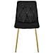 Sedia TYRA - Elegante design rivestito in velluto nero con gambe dorate - Foto miniatura 2