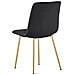 Sedia TYRA - Elegante design rivestito in velluto nero con gambe dorate - Foto miniatura 5