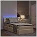 Letto con contenitore e LED con led Crema 90 x 200 cm Tessuto - Foto miniatura 5
