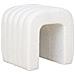 Pouf Colma In Bouclé Bianco Forma Arcata 42x41x36 Cm - Foto miniatura 1