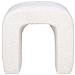 Pouf Colma In Bouclé Bianco Forma Arcata 42x41x36 Cm - Foto miniatura 2