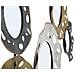 Pannello Decorativo Da Parete Gloty B Con Sei Specchi Tondi In Ferro Oro, Argento E Nero 104x45 Cm - Foto miniatura 4