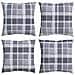 Cuscino da Esterno 4 pcs Grigio a quadri 60 x 60 cm Tessuto - Foto miniatura 1